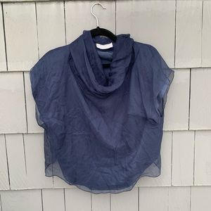 Vintage 80s 100% silk cowl neck blouse